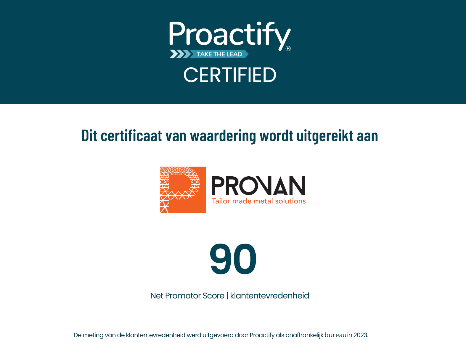 Provan – NPS certificaat